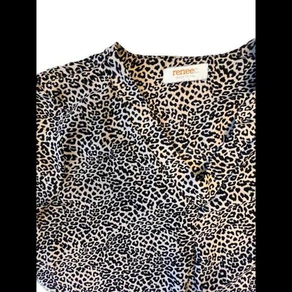 Renee C Chic Leopard Print Blouse - Versatile Casual Top - Picture 3 of 8